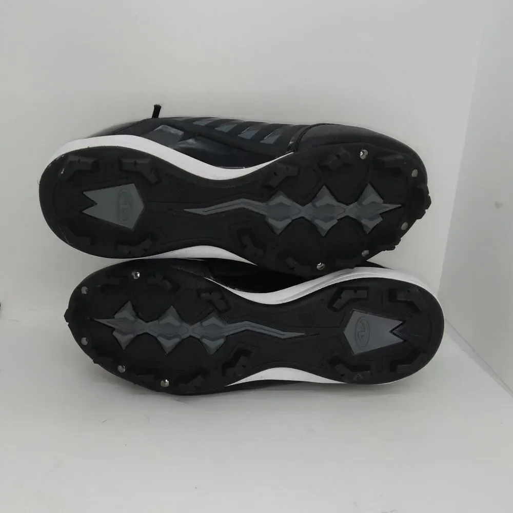 ATHLETIC WORKS Boys New Black & Gray Baseball Sneakers -Size: 6
